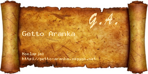 Getto Aranka névjegykártya