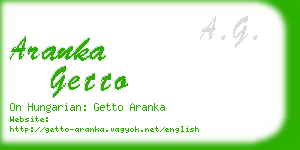 aranka getto business card